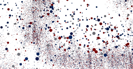 Scattered dots, red, blue, gray, abstract background, texture, design element