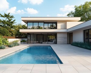 Mansion with rooftop garden and infinity pool, urban oasis