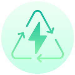 energy reuse vector round gradient icon