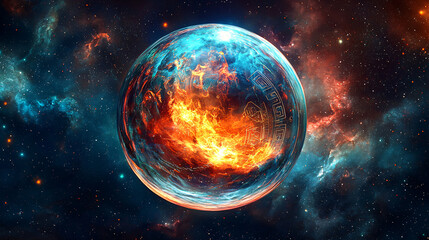 Fototapeta premium The Fire Orb of Celestial Power