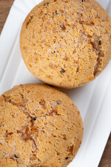 top view sweet puffs at vertical composition