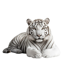 Obraz premium A powerful and majestic tiger isolated on a transparent background, perfect for wildlife designs, animal themed projects, and nature illustrations 