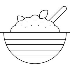 Rice Pudding icon single vector illustration