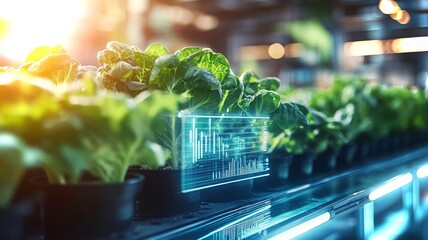 High-tech agricultural innovation showcasing lettuce growth with