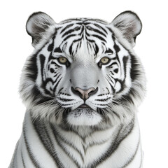 Fototapeta premium A powerful and majestic tiger isolated on a transparent background, perfect for wildlife designs, animal themed projects, and nature illustrations 