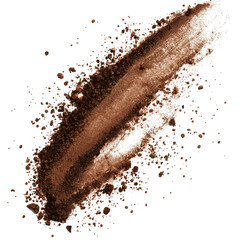  A single clip art image of spattered brown eyeshadow powder on a transparent  background png