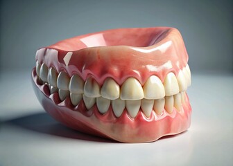 Obraz premium Close-up Studio Shot of a Full Denture, Dental Prosthesis, False Teeth
