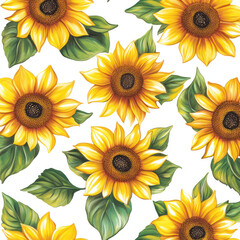 Obraz premium seamless pattern with sunflowers
