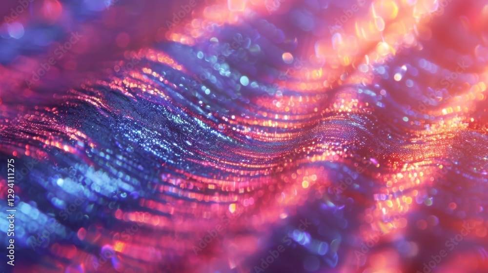 Aufkleber abstract waves of color in vibrant reds, blues, and purples create a dreamy pattern, illuminated by 