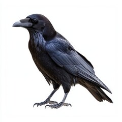 Black Bird Profile On White Backgrounds