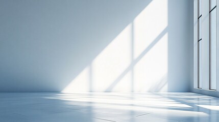 Obraz premium Interior room with a bright window and shadows of the sunshine