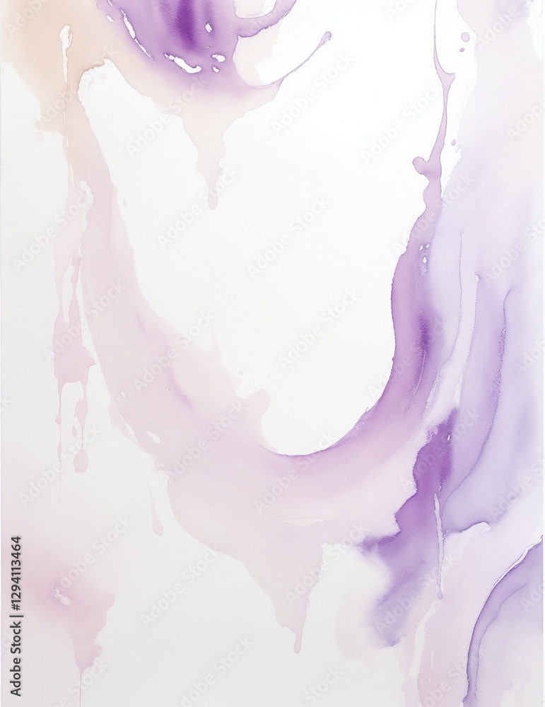 Wall mural abstract watercolor background with splashes - asbtract light purple waves background - generative a