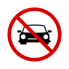 Don't Park red Icon design, No Parking Traffic sign Clip art, Pictogram, Road and Transportation graphic elements design For Communication and Safty in Flat style (Editable)