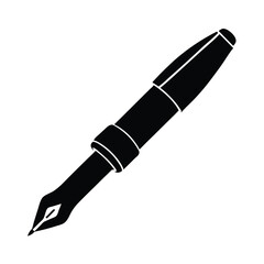 Simple fountain pen illustration showing clear design for creative writing and office branding on white