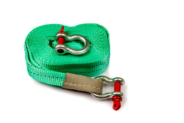 Car towing stop with metal shackles included. Car recovery kit with bow-shaped bracket and towing...