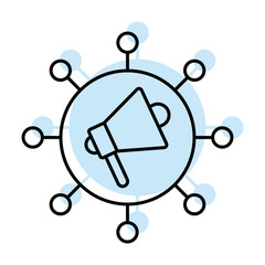 Viral Marketing color shadow thinline icon, vector, pixel perfect, illustrator file 
