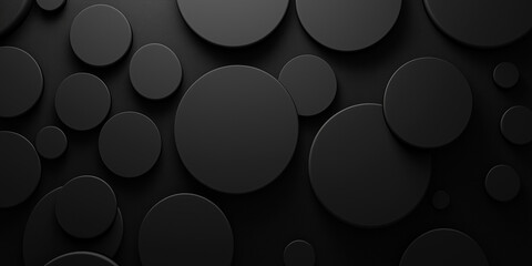 Minimalist Dark Circular Pattern with Black on Black Dimensional Texture