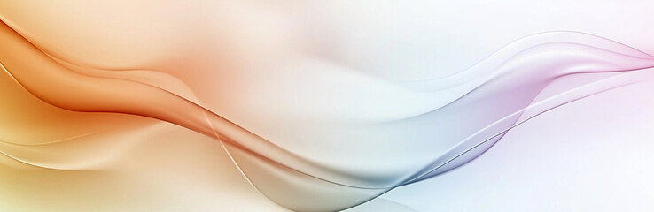 Elegant Flowing Panoramic Wave with Subtle Orange and Purple Gradient Ribbons
