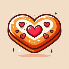 illustration of a love cake