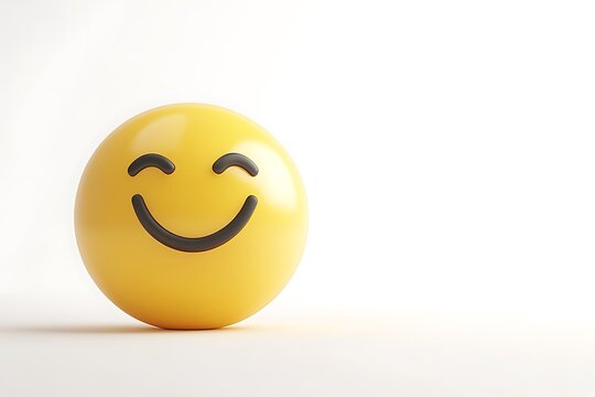 Happy emoticon smiles on white background - Powered by Adobe