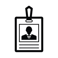 Clean office ID badge vector image showcasing clear design for secure employee identification on white