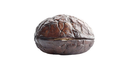 Obraz premium 3D Render Walnut Shell Slightly Open Nut, Seed, Food, Brown, Texture, Organic, Realistic, Detail, Close-up