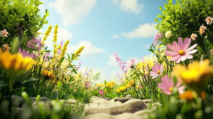 Obraz premium close up of a spring scenery, blooming nature in the spring