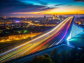 Obraz premium Copenhagen Copenhill: Long Exposure View of Artificial Ski Slope on Energy Plant Roof