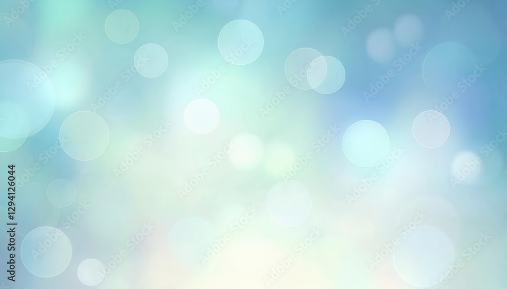 Poster soft blue bokeh background with blurred circles, ideal for abstract design, website background, or a
