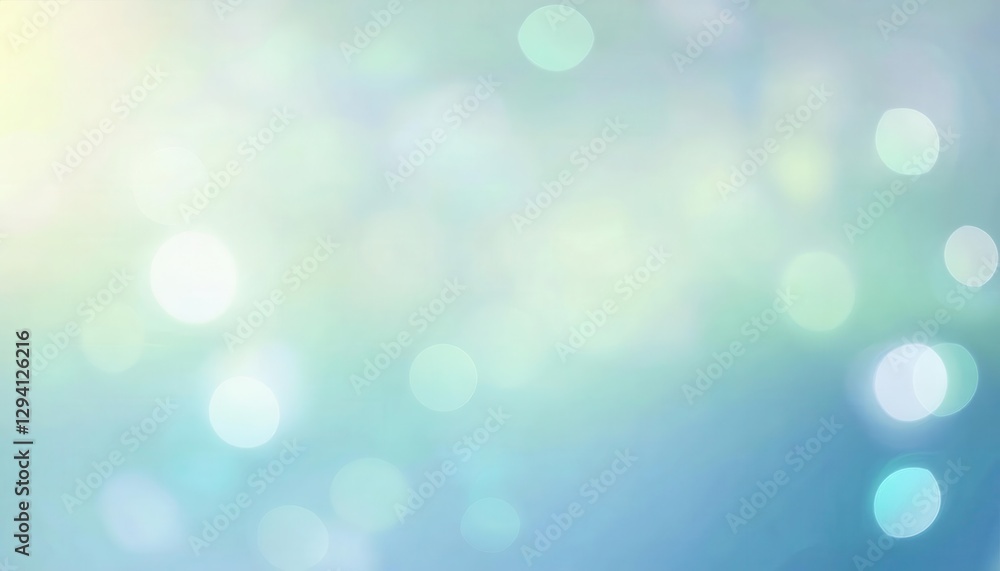 Poster soft blue bokeh background with blurred circles, ideal for abstract design, website background, or a