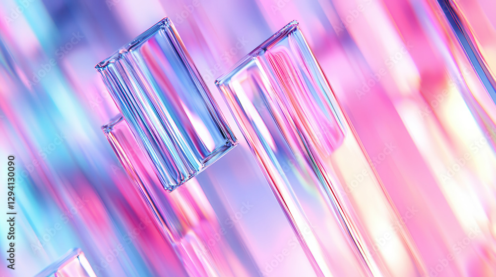 Poster abstract data flows create vibrant, immersive digital art experience with colorful glass like struct