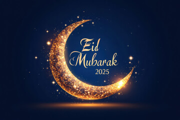 Fototapeta premium A Festive Crescent Moon With Elegant 