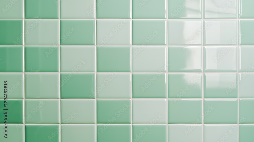 Poster close-up of ceramic tiles arranged in a square pattern. the tiles alternate between light and dark s