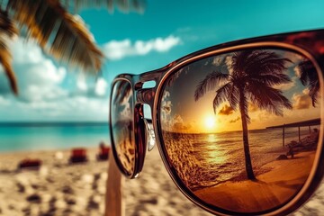Travel into tranquility with a view framed by your sunglasses.