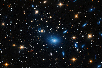 a cluster of stars in the sky with a black background