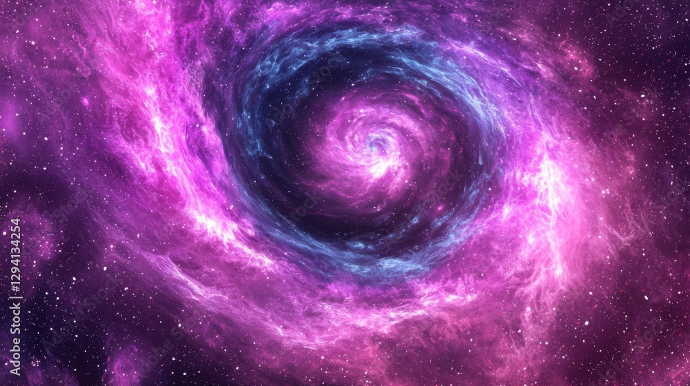Poster vibrant cosmic swirl in deep space with nebula clouds and stars captured in stunning celestial image