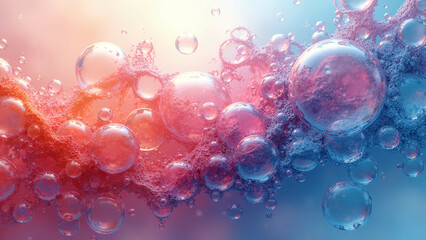 fluid organic bubbles vivid colorful abstract painting