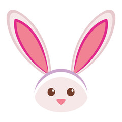 easter cute rabbits ears no face vector art white background