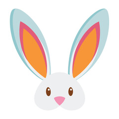 easter cute rabbits ears no face vector art white background