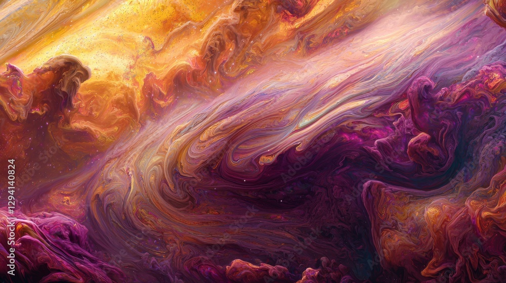 Aufkleber abstract cosmic background with vibrant colors and swirling patterns resembling a nebula or galaxy i
