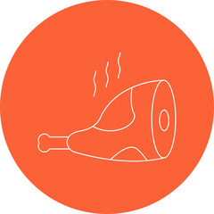 Smoked Ham icon single vector illustration