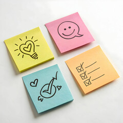sticky notes with white background