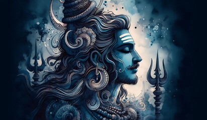 Majestic Lord Shiva – Mystical Spiritual Artwork