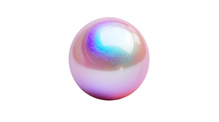 3D Illustration - Iridescent Egg, Pink, Purple, Blue, Shiny, Reflective, Glitter, Smooth, Oval, Festive