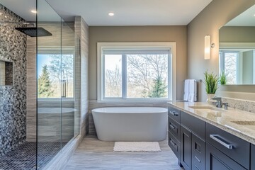 Modern Bathroom with Elegant Design and Natural Light