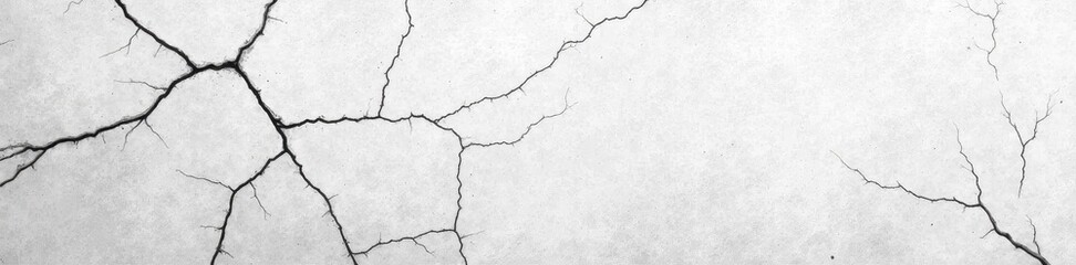Cracked, faded white concrete wall; grunge aesthetic , uneven, surface, grey