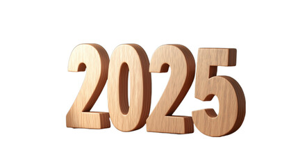 The wooden numbers "2025," symbolizing the upcoming year, perfect for New Year celebrations and milestone events. This image is ideal for content related to annual celebrations, time, and future plann