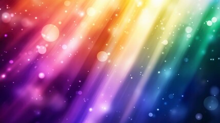 Vibrant Rainbow Light Rays and Bokeh Effect
