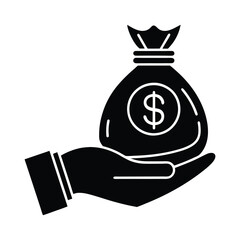 Finance cost saving money hand iconic vector illustration design
