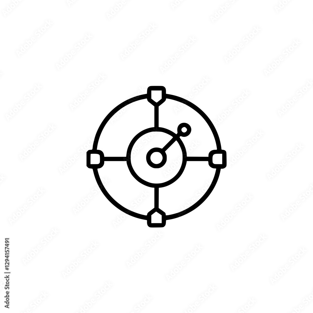 Poster minimalist target and focus icon representing precision and accuracy